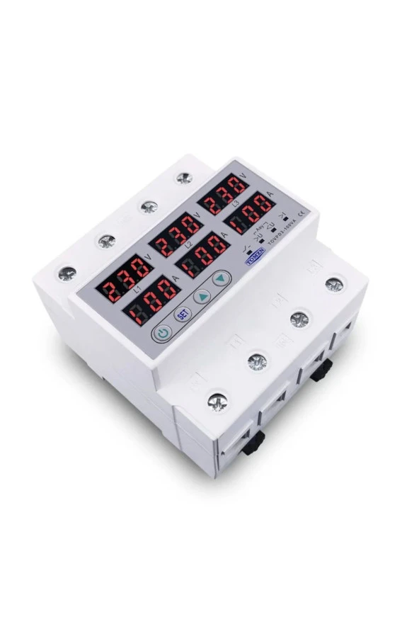 Tomzn Trifaz Gerilim ve Akım Koruma Rölesi Yüksek Alçak Voltaj Yıldırım Koruyucu Röle 220V 100A 3Faz - 3