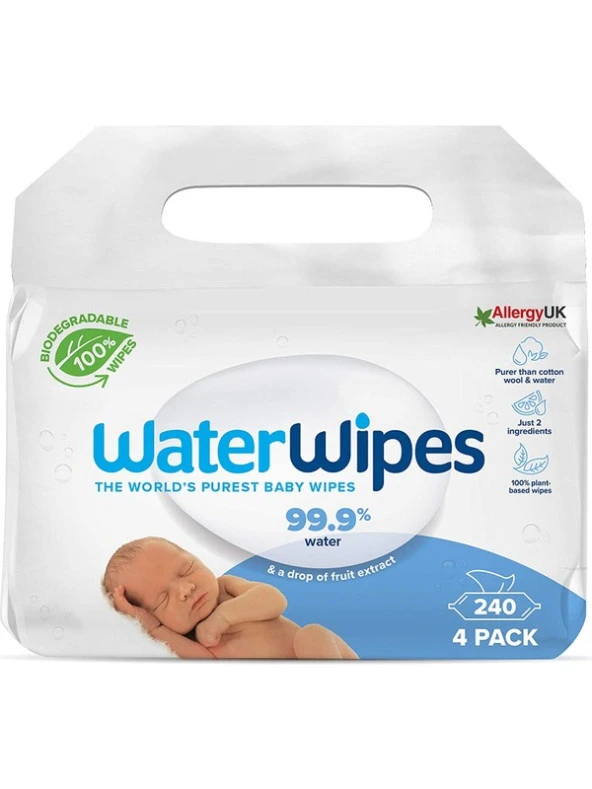 Waterwipes BIO Islak Mendil (4x60) 240 adet