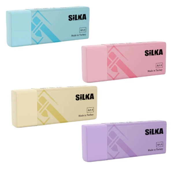 Silka Pastel Silgi Küçük Boy ART-45 (4 Renk Set)