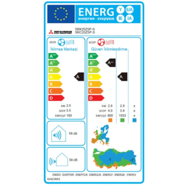 2025 Model Mitsubishi Heavy Inverter Klima Silver Serisi 9000 Btu/h A Enerji Sınıfı - 5