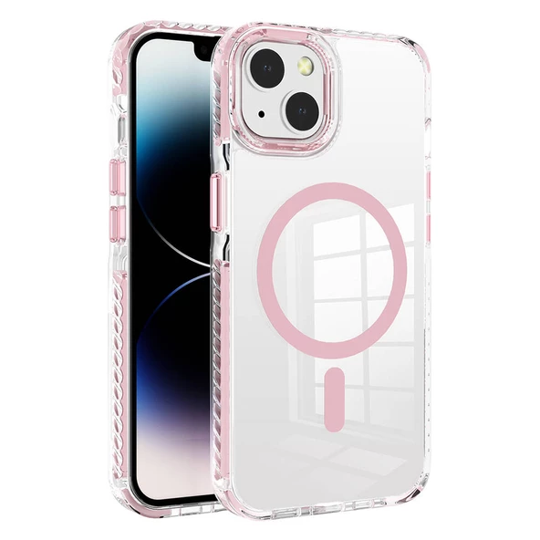 Apple iPhone 13 Kılıf Magsafe Şarj Özellikli Airbagli Takılabilir Askı Aparatlı Zore Nana Kapak - Resim 3