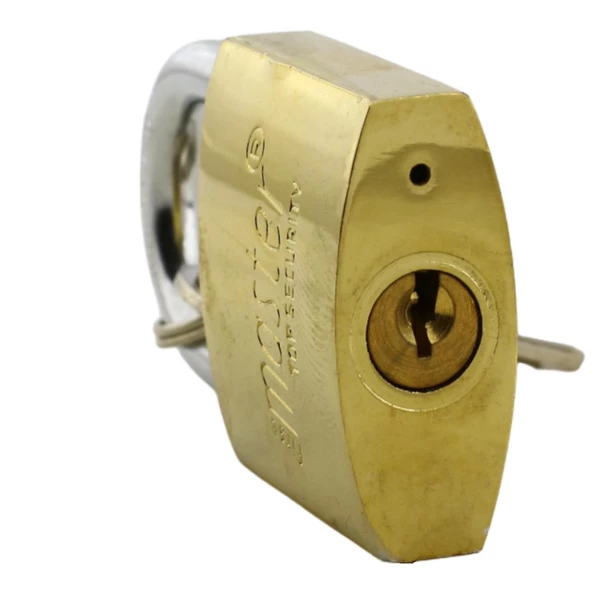 İşyeri Kepenk Kapı Asma Kilidi Sarı Renk 38 mm 3 Anahtarlı Halka Sandık Tosba Kilit Metal - 6