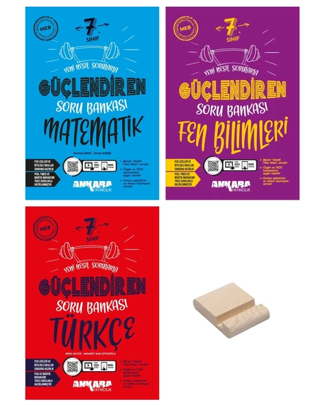 7. Sınıf Matematik Fen Bilimleri ve Türkçe Güçlendiren Soru Bankası 3lü Set