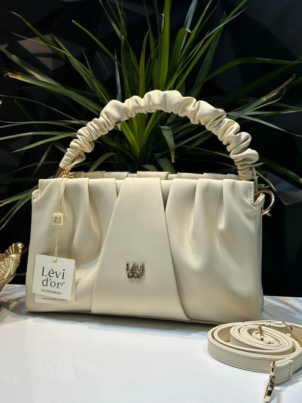 LEVDR.930074.KRM Levidor Özel Renk Kombin El Ve Kol Çantası Olarak Tasarlanmış Suni Deri Bayan Omuz Ve Kol Çantası ürün görseli