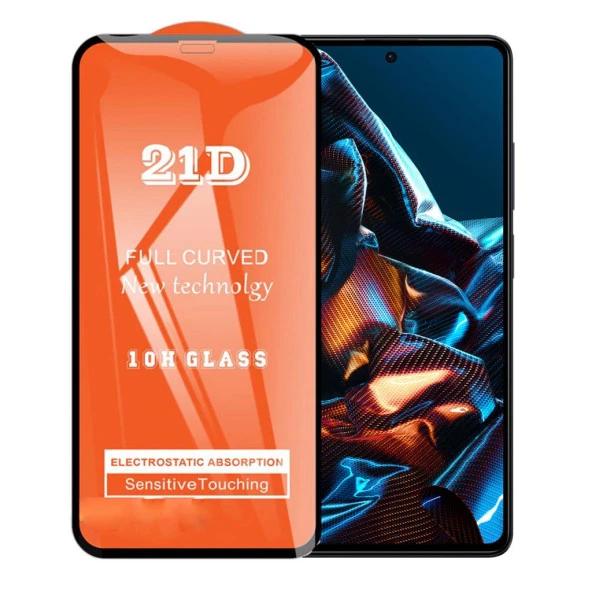 Xiaomi Poco X5 Pro Ekran Koruyucu 21D Tam Kaplayan Kırılmaz Cam Kavisli 9018000001392