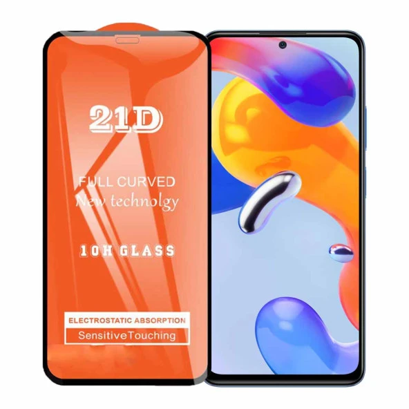 Xiaomi Redmi Note 11 Pro Ekran Koruyucu 21D Tam Kaplayan Kırılmaz Cam Kavisli