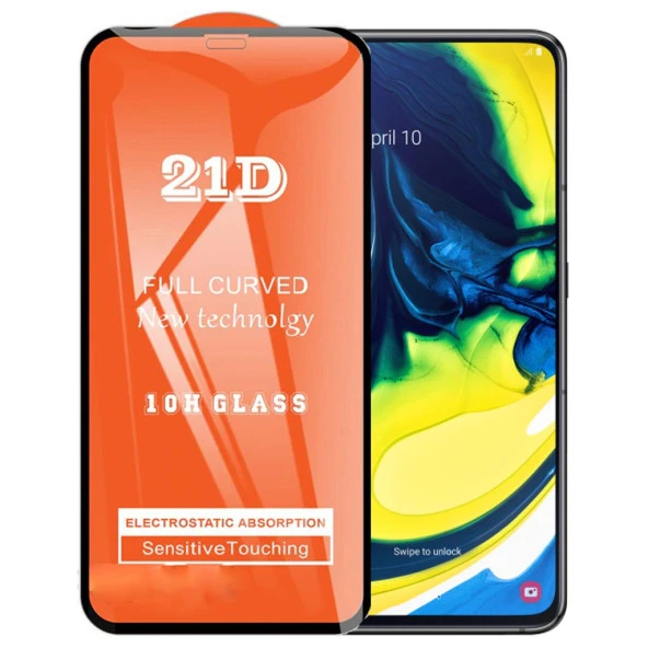 Samsung  A80 Ekran Koruyucu 21D Tam Kaplayan Kavisli - 1