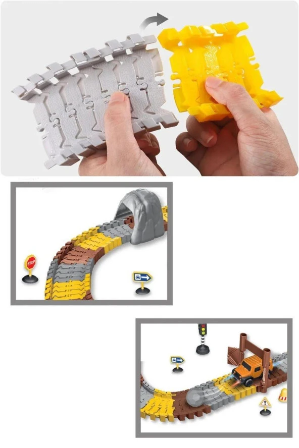 288 Parça İnşaat Temalı Hareketli Raylar Araçlı İnşaat Tracks - 4