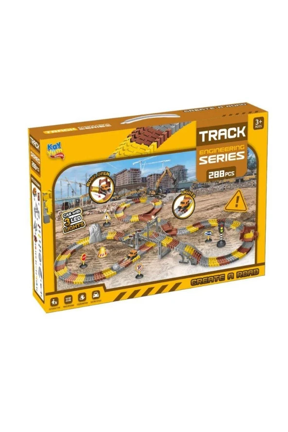 288 Parça İnşaat Temalı Hareketli Raylar Araçlı İnşaat Tracks - 6