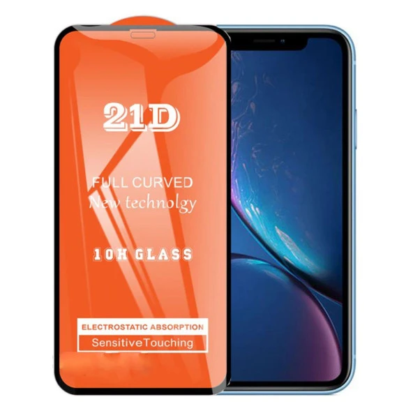 iPhone XR Ekran Koruyucu 21D Tam Kaplayan Kavisli - 1