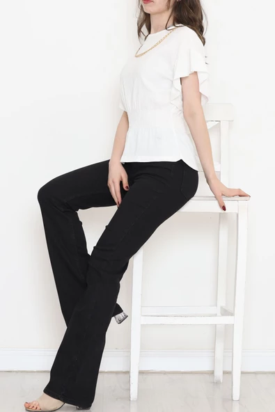 Yaka Zincirli Bluz Beyaz - 2493.555. - Resim 2