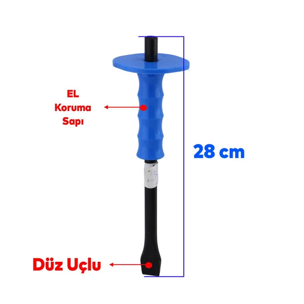 Murç Düz Uç Kırıcı Keski Beton Kaya Taş Maden Delici Hilti Ucu 28 cm - 5