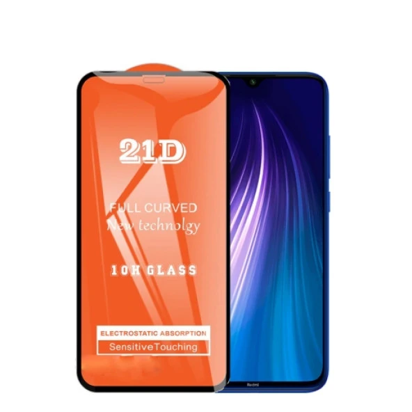 Xiaomi Redmi Note 8 Ekran Koruyucu 21D Tam Kaplayan Kavisli