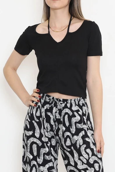 Önü Bağlamalı Bluz Siyah - 18415.631. ürün görseli