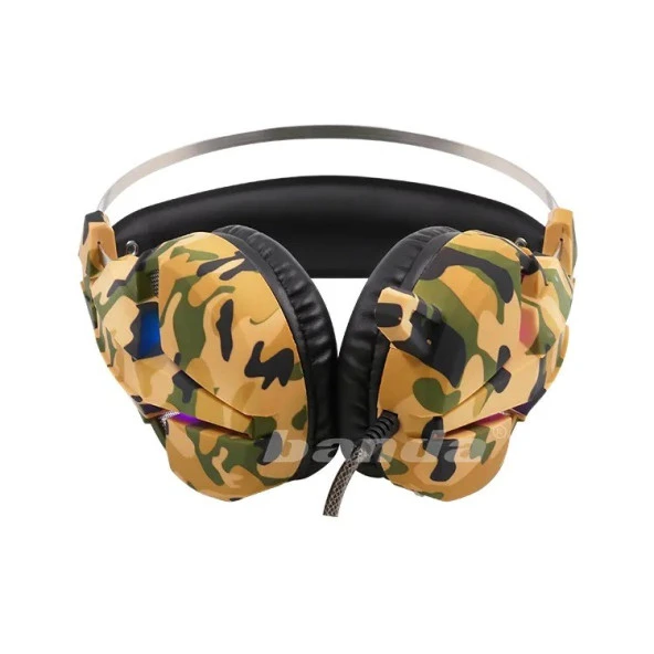 Sprange SR-X9 Mikrofonlu Kamuflaj Desenli LED Aydınlatmalı Oyuncu Kulaklığı - 4