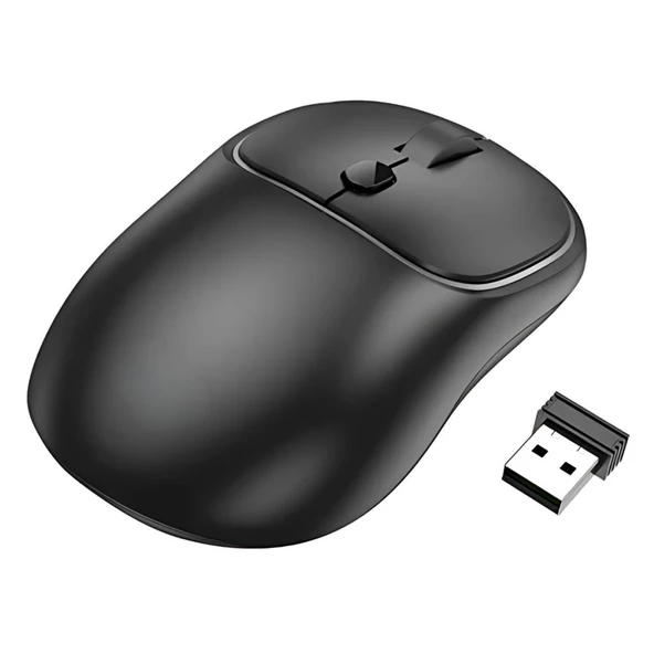 Polham 2.4G Çift Modlu Aerodinamik Sessiz Kablosuz Mouse,  Windosw, Linux, Mac Os Uyumlu Mouse