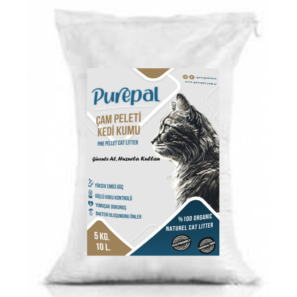 Purepal Doğal Çam Pelet Kedi Kumu 5 Kg 10 Lt