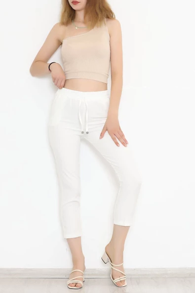 Beli Lastikli Pantolon Ekru - 20819.683. - 4