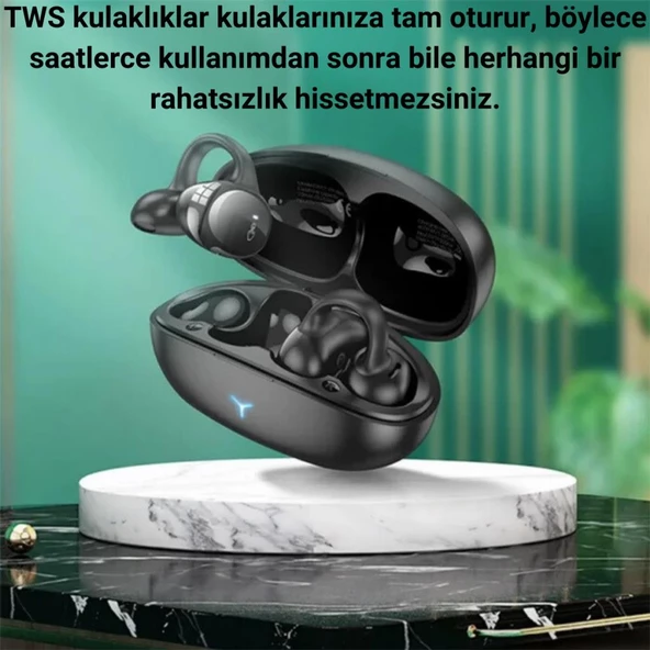 Coofbe Yeni Nesil Klipsli Bluetooth Vers.5.3 Kulakiçi Bluetooth Kulaklık Stereo Kulakiçi Kulaklık - 6