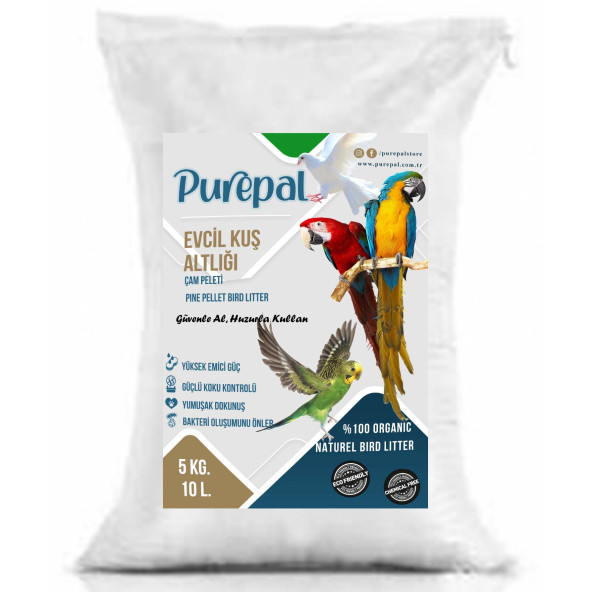 Purepal  Doğal Çam Pelet Evcil Kuş Altlığı 5 Kg 10 L - 4