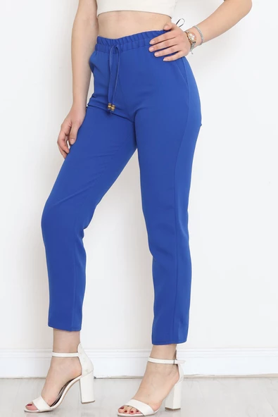 Krep Bağcık Detaylı Pantolon Saks - 152429.1778. - 4