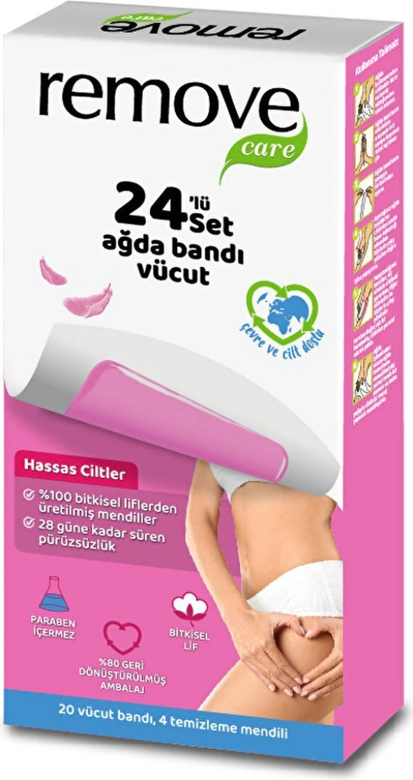 Remove Care Vücut Ağda Bandı Hassas Ciltler 24'lü - Resim 2