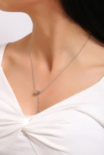 Biendes Çelik Kolye Gümüş7 - 18281.1805. - Resim 3