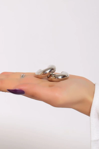 Çelik Küpe Gümüş - 17225.1806. - 2