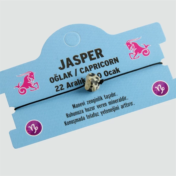 Jasper Doğal Taşlı Oğlak Burç Bileklik - DL0101 - 1