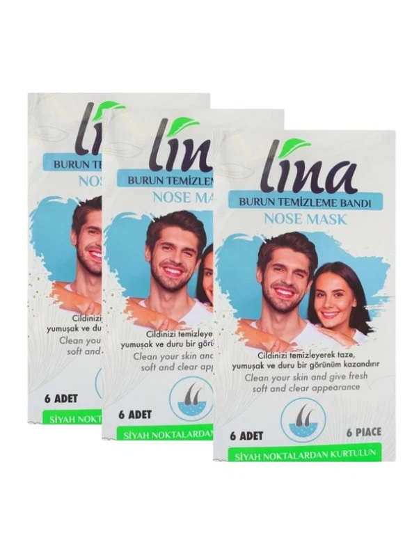 LİNA SİYAH NOKTA BURUN BANDI 6'LI-3 PAKET