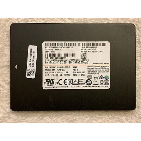 512GB Samsung PM871 Internal SSD MZ-7LN5120 Solid State Drives 2.5'' SATA III REFRUBISHED