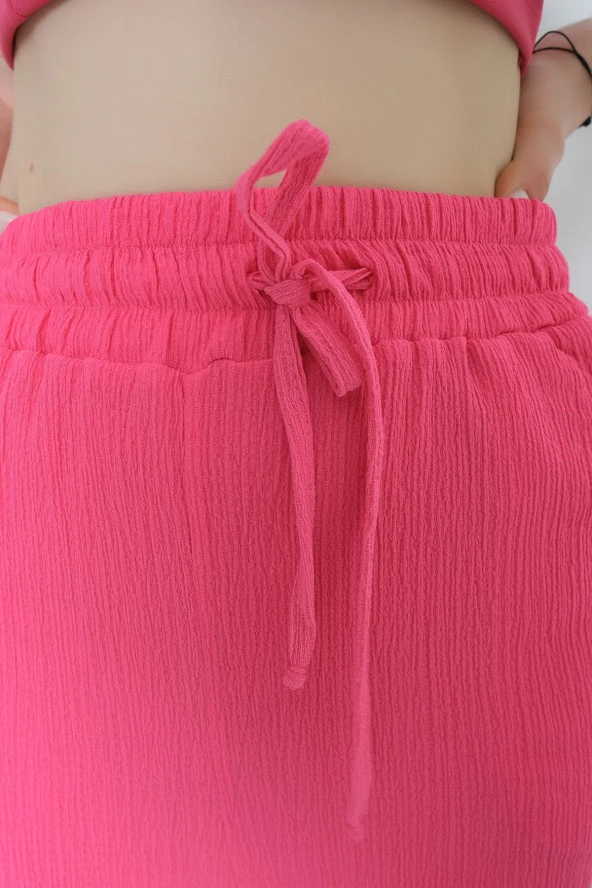 Beli Lastikli Pantolon Fuşya - 10536.1059. - Resim 4