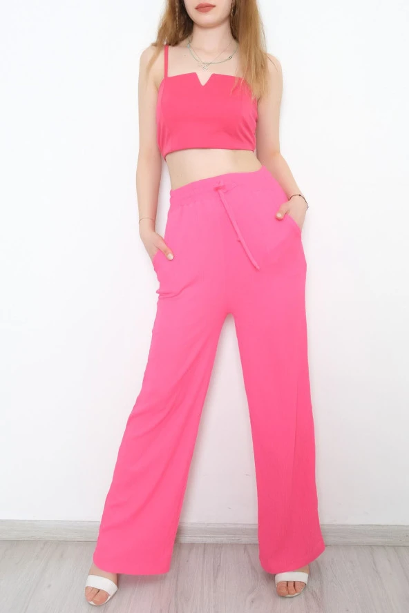 Beli Lastikli Pantolon Fuşya - 10536.1059. - Resim 5