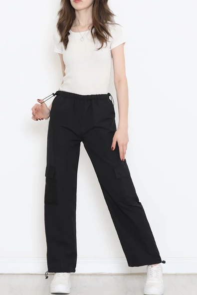 Kargo Cep Paraşüt Kumaş Pantolon Siyah - 931.1247. - Resim 2