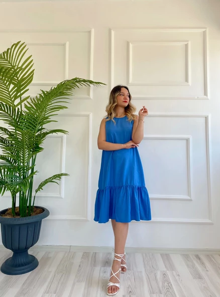 Kadın Elbise İndigo - Resim 5