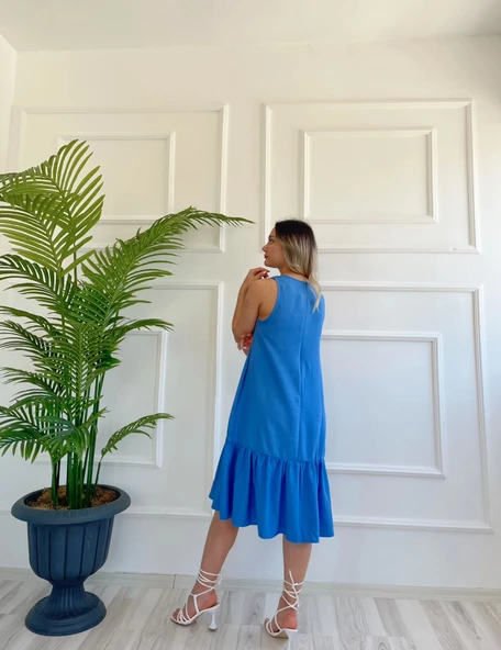 Kadın Elbise İndigo - Resim 3