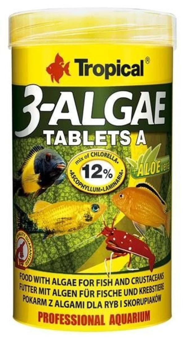 Tropical 3-Algae Tablets A Balık Yemi 250 ml