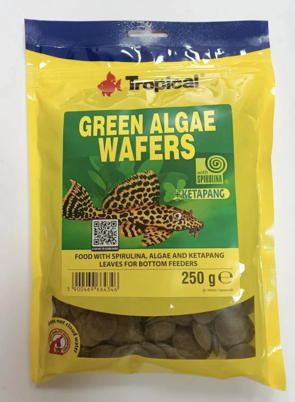 Tropical Green Algae Wafers Akvaryum Balık Yemi 250 gr (Orijinal Paket)