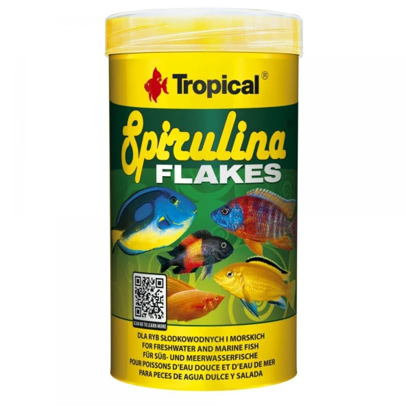 Tropical Spirulina Flakes Akvaryum Balık Yemi 250 ml
