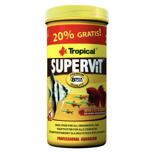 Tropical Supervit Flakes Pul Balık Yemi 60 gr (Kampanya Ürünü)