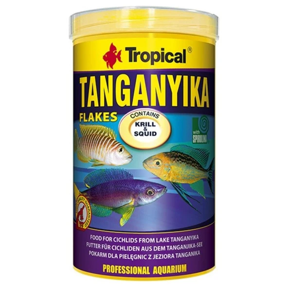 Tropical Tanganyika Flakes Balık Pul Balık Yemi 250 ml