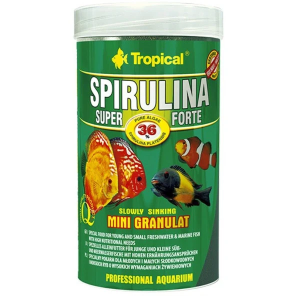 Tropical Super Spirulina Forte Mini Granulat Balık Yemi 100 ml