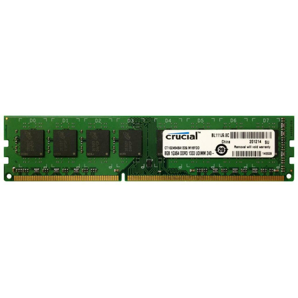 CT102464BA1339 Crucial 8GB PC3-10600 DDR3-1333MHz CL9 240-Pin DIMM MASAÜSTÜ RAM BELLEK