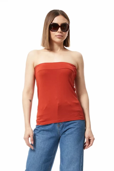 Straplez Bluz Tarçın - 0015.138 - 3