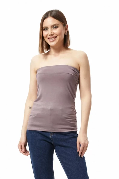 Straplez Bluz Vizon - 0015.138 ürün görseli