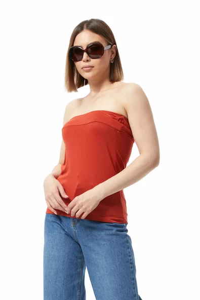 Straplez Bluz Tarçın - 0015.138 - 4