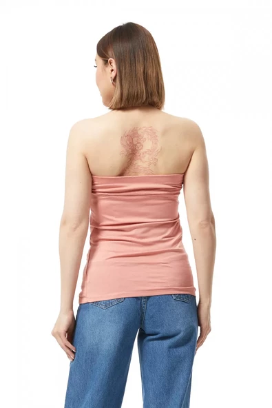 Straplez Bluz Şeftali - 0015.138 ürün görseli