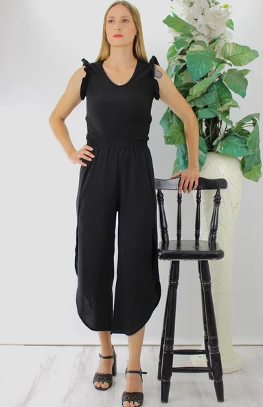 Fırfırlı Kolsuz Bluz Siyah - 1290.30 - Resim 2