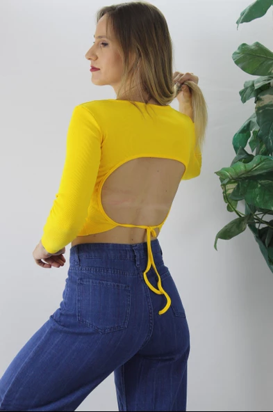 Arkası Bağlamalı Body Sarı - 21R1042.15 ürün görseli