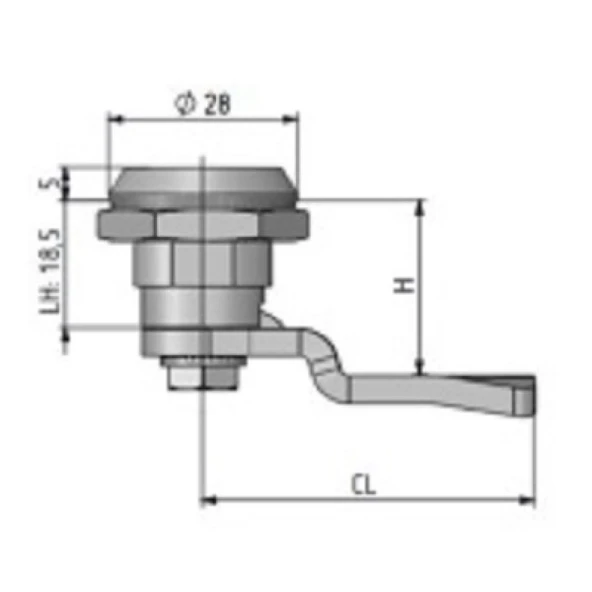 Mesan Krom Çeyrek Dönüşlü Üçgen Anahtarlı Yaylı Kilit - 2